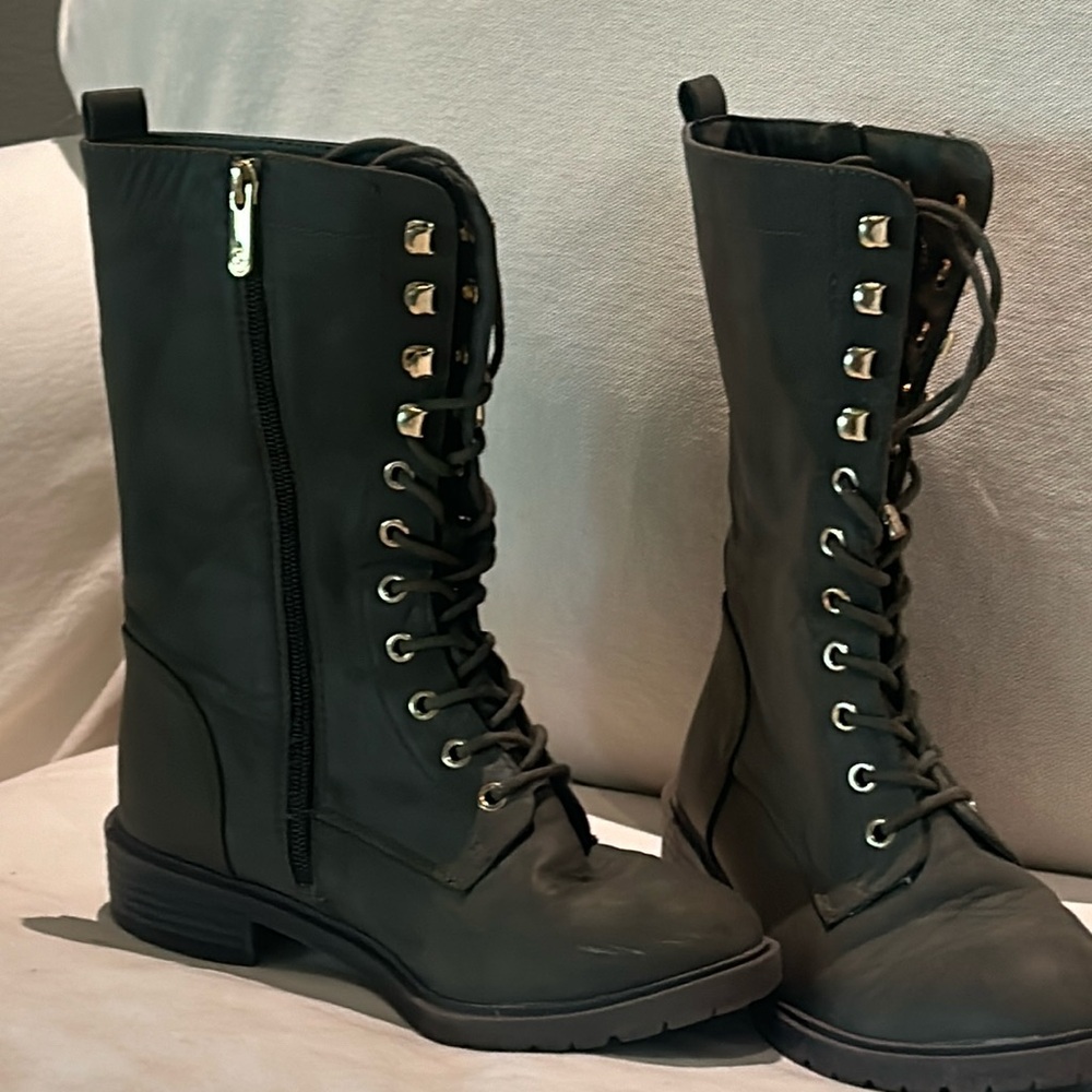 Greenish grey Guess combat style boots size 8